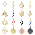 Beimai OEM Accessories Butterfly Dragonfly Dolphin Snake Fish Horse Copper Zircon DIY Jewelry Charms for Jewelry Making