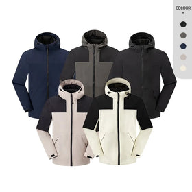 Mens Workout Color-matching Jackets Mens Custom logo Sportswears Windproof Running Coats Gym Athletic Active Print Jogging Wears