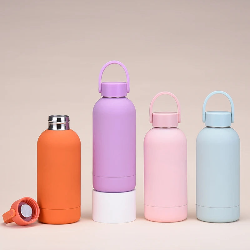 New 350ml Double-Layer Stainless Steel Vacuum Flask Portable Simple Small Mouth Sports Bottle Outdoor Water Bottle for Children