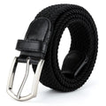 Custom Men Elastic Stretch Belt Polyester Knitted Elastic Braided Rope Fabric Belt