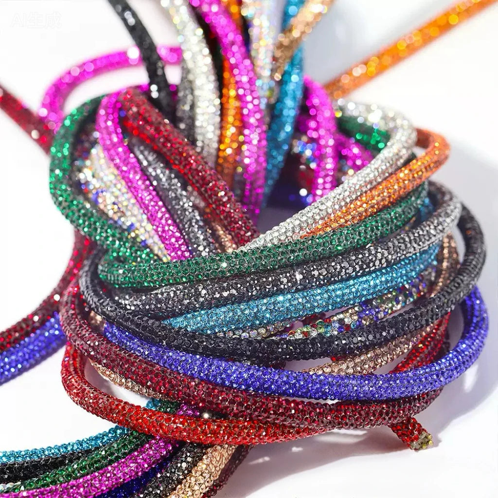 Jewelry Fashion Factory Full Glass Rhinestone Round Tube Hot-Fix Pointback Loose DIY Shoe Clothing Accessories 6mm Strip