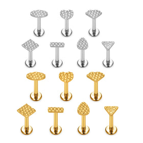 G23 ASTM F136 Titanium Multi Shape Nose Stud Earrings Labret 16G Ear Stud Ear Tragus Body Piercing Jewelry