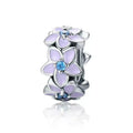 Fashion Jewelry Bracelets DIY Design 925 Sterling Silver Enamel Flower Charm Beads