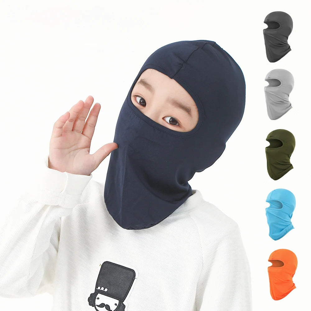 Kids Full Face Balaclava Mask UV Protection Breathable Hood for Ski Cycling Outdoor Sports Windproof Helmet Liner Cap
