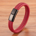 Yunse Vintage Genuine Leather Bracelets Stainless Steel Magnetic Clasp Mens Anniversary Jewelry Leather Bracelet
