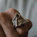 Hot Selling  Metal Alloy Jewelry Personality Trendy Accessories Eye of Horus Octopus Claw Geometric Triangle Eyes Rings for Men