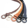 JULUN Custom Woven Fabric Belts for Women Hand Braided PU Rope Strap D Ring Buckle Vintage Casual Ladies Waist Belt