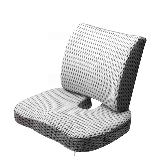 Memory Foam Coccyx Orthopedic Seat Cushion Back Support Lumbar Pain Relief Pillow Polyester Adults Modern Round Solid Knitted