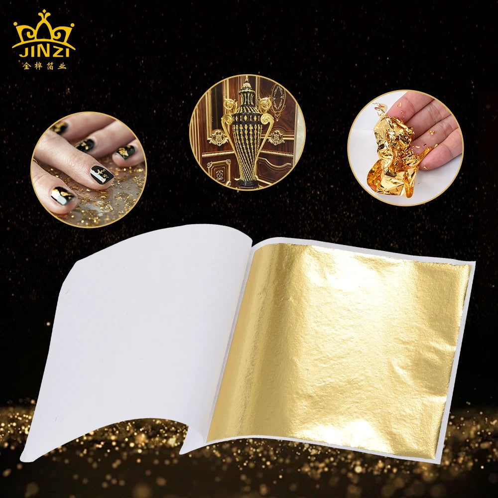 500pcs/bag Very Nice Gold Leaf 9*9cm Gilding Decoration Manicures Painting Drawing Imitation Gold Leaf Sheets Silver Leaves