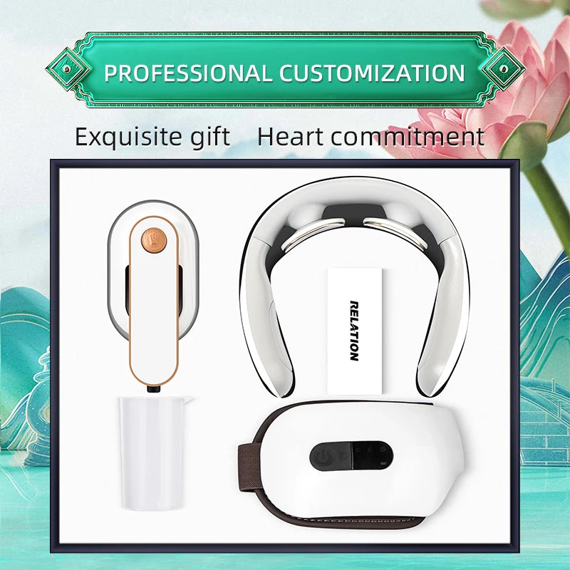 Portable 3-in-1 Steam Iron Neck Massage Eye Massager Unique Home Gift Set Promotional Product