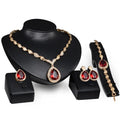 Concise Style 4PCS Jewelry Set Crystal Jewelry  Rings Earring Bracelets Necklace Jewelry Sets