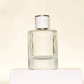 Luxurious High-end Cylindrical Glass Perfume Spray Bottle 30ml 50ml 100ml with White Cap Screen Printing Custom Logo