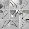 Harajuku OT Chain Short Stainless Steel Necklace Square Brand Combination Letter Dark Style Hip Hop for Men Women Fashion Chain