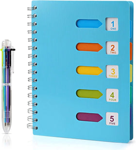 5 Subject Spiral Notebook with Divider Tabs Hardcover Tabbed Notebook Journal A5 B5 Notebook