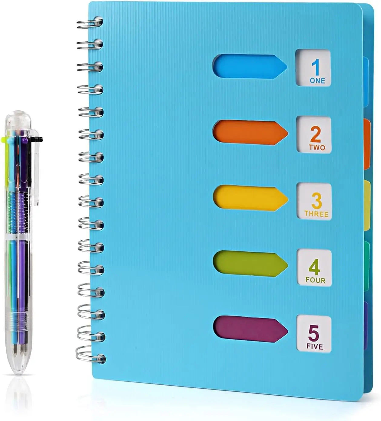 5 Subject Spiral Notebook with Divider Tabs Hardcover Tabbed Notebook Journal A5 B5  Notebook