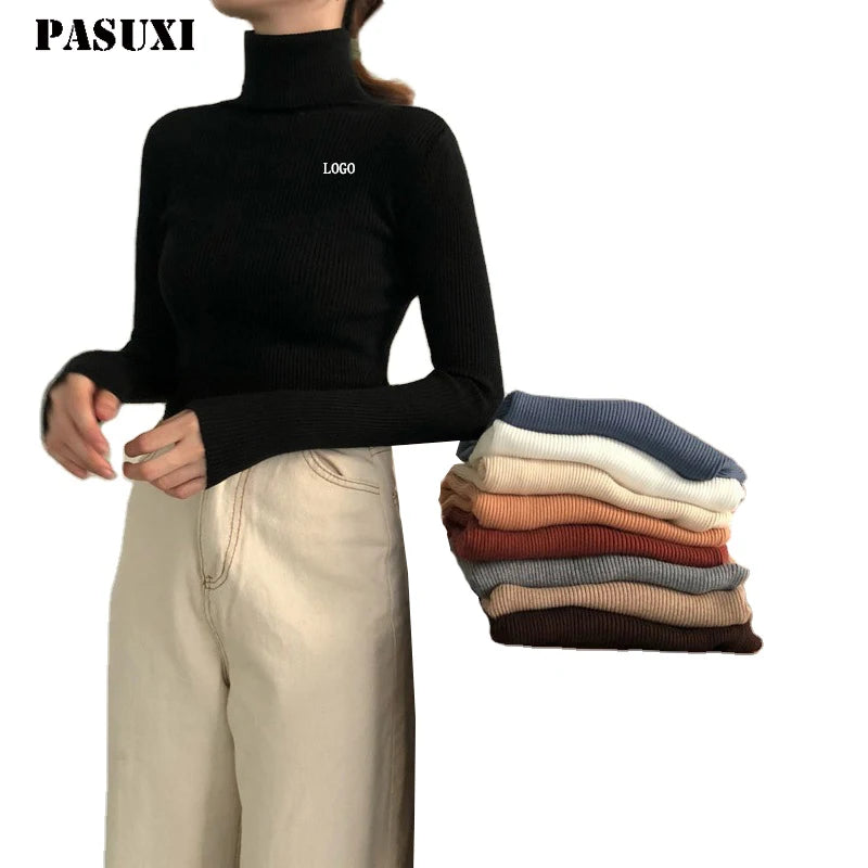PASUXI Winter Women's Fashion Sweater Long Sleeve Casual Ribbed Knit Winter Clothes Pullover Sweaters Blouse Top Women