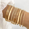 Wholesale Set Luxury Popular Gold Plated Steel Charm Bracelet Gift for Women and Men Jewelry Bracelets