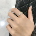 Exquisite Vintage Ginkgo Leaf Geometric Ring Stylish and Simple Open Zircon Jewelry for Men and Women