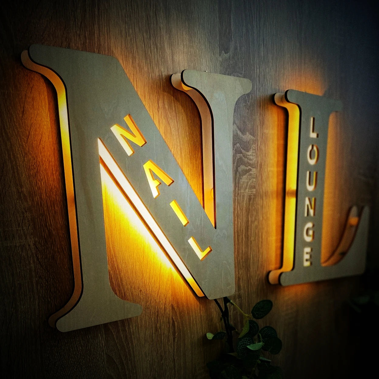Personalized Wooden 26 Letters LED Initials Decoration Christmas New Year's Day Valentine Gift Customized Name Wall Lights