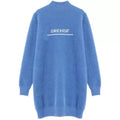 New  Slow Imitated Mink Cashmere Medium Casual  Normal Sleeve Knit Sweater Dress for Women