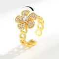 Wholesale Fidget Spinner Rings Adjustable Anxiety Rotating Flower Ring Opening Ring Relieving Stress Finger Jewelry