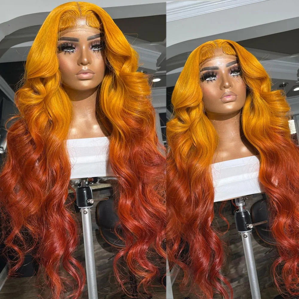 100% Colored Brazilian Virgin Human Hair Wigs 13*4 13*6 Transparent Swiss Lace Front Wig Glueless Body Wave Hd Lace Frontal Wig