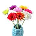 wholesale silk single flocking artificial gerbera flower for home decoration