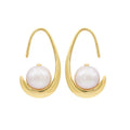 Chunky Thick Minimalist 925 Sterling Silver 18K Gold Plated Huggie Baroque Pearl Earrings-Trendy Women's/Unisex Anniversary