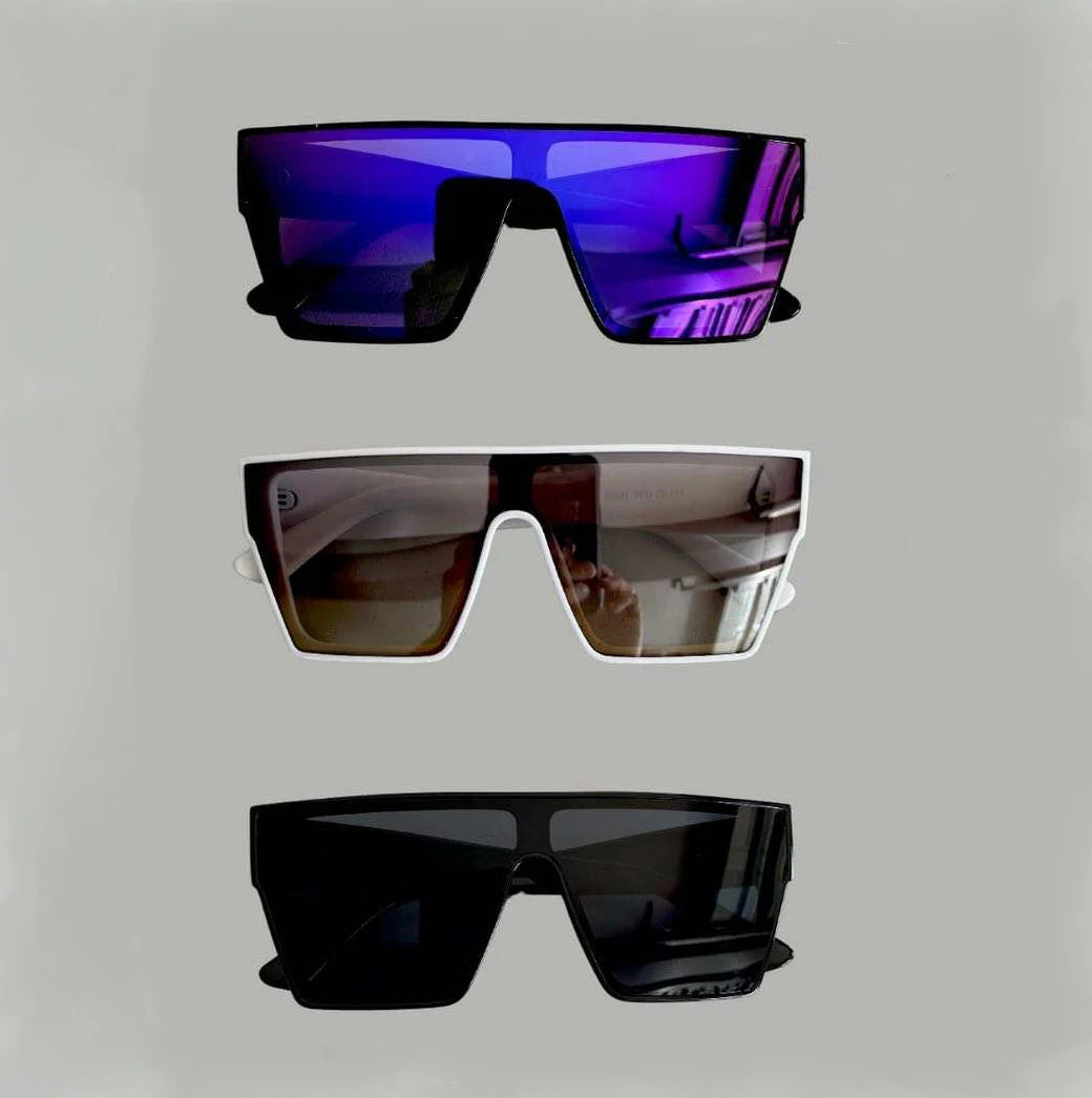 21041 Trendy Women One Piece Lens Sun Glasses Retro Oversized Shade Big square Frame Sunglasses for Men