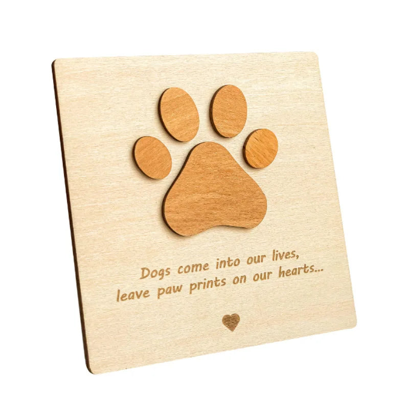 Tailai Eco-Friendly Wood Pet Sympathy Card Greeting Card for Dog Death Bereavement with Envelope Support Stand for Him or Her
