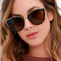 6005 New Arrivals Women's Gradient Lens Cat Eye Leopard Sunglasses Dazzle Colored UV400 3 PC Frame