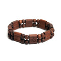 Wooden OM Bracelets with Wood Bead String Beads Elastic Bracelets for Yoga Practice Meditation Mindfulness