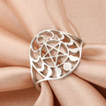 Myshape Moon Phase Pentagram Star Women Ring Tree of Life Crescent Moon Classic Symbol Stainless Steel Jewelry