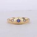 Starsgem 18K Solid Gold Lab Grown Sapphire Moissanite Rings for Men Women