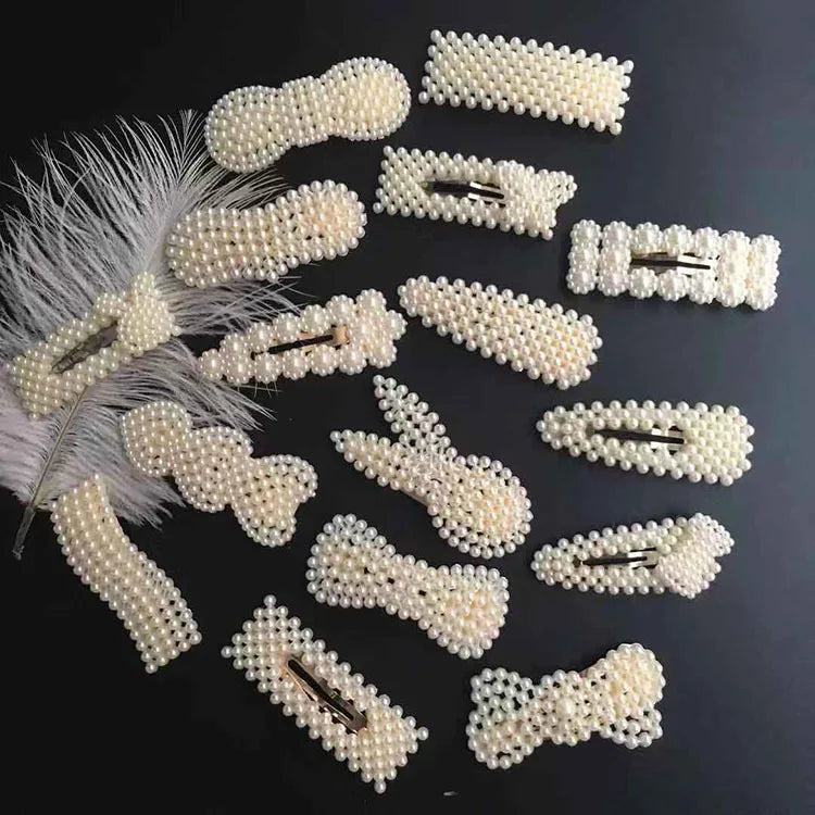 Simulation Pearl Barrette Set Hair Accessories for Women Fashion Wedding Jewelry Ivory Bead Hairpins Clip Girls