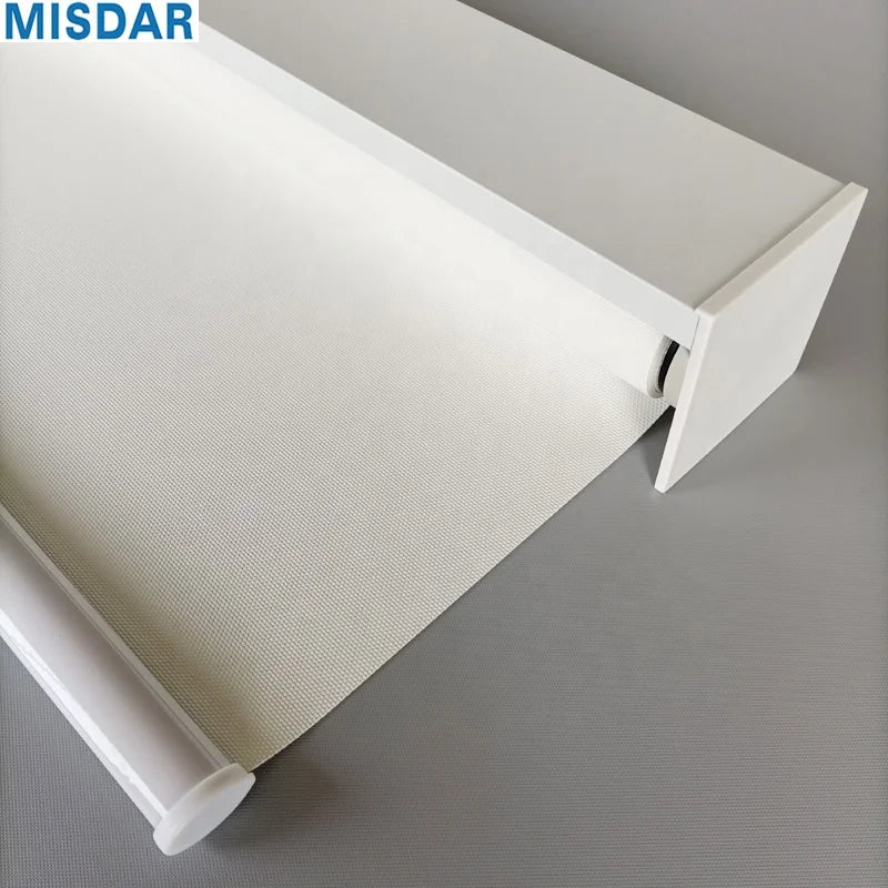 Bedroom Blackout Smart Electric Roller Shade With Remote Solar Powered Automation Indoor Motorized Roller Blinds for Window