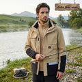 Detachable Hood Cargo Outdoor Waterproof Jacket Hiking 2 in 1 Fleece Lined Technical Snow Jacket Rainproof Fishing Jacket  Men