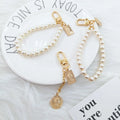 Retro Beauty Female Head Pearl Keychain Keyring Personalizado Key Ring With  the Square Charms