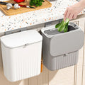 9L Kitchen Trash Bin With Lid Household Cabinet Door Kitchen Waste Storage Bucket