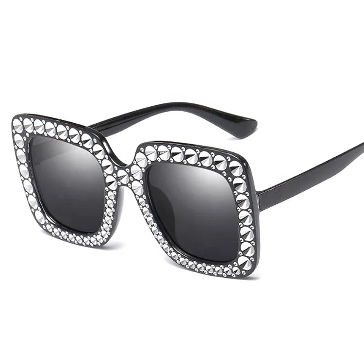 DOISYER 2021 Women's Oversized Sunglasses with Black Clear UV400 Lens Pink/Brown Frame Rhinestone Decor New Fashion Shades Price