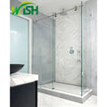 Wish Modern 8mm Tempered Glass Nickel Chrome Sliding Stainless Steel Frameless Durable Shower Door 2-Year Warranty Customized
