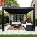 Motorized Manual Louvered Aluminum Outdoor Patio Garden Terrace Adjustable Shade Shelter Pergola
