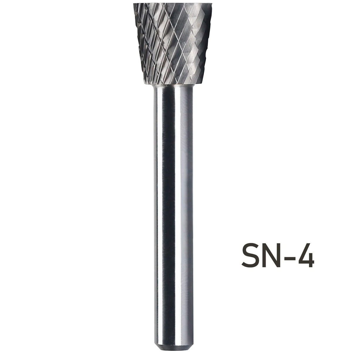 SN-4 Tungsten Carbide Rotary Burrs 1/4" 6.35mm Shank Diameter Inverted Cone Shape Rotating Drill Grinder Bits for Wood Metal