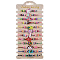 Bohemian 12pcs/set Butterfly Skull Star Charms Adjustable Rope Woven Bracelet Braided Bracelet for Women Yoga Anklet Jewelry