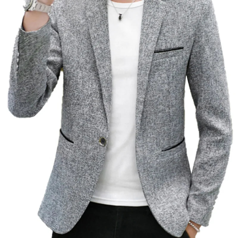 New Fashion Casual Men Blazer Cotton Slim Korea Style Suit Blazer Masculino Male Suits Jacket Blazers Men Clothing Plus Size 4XL