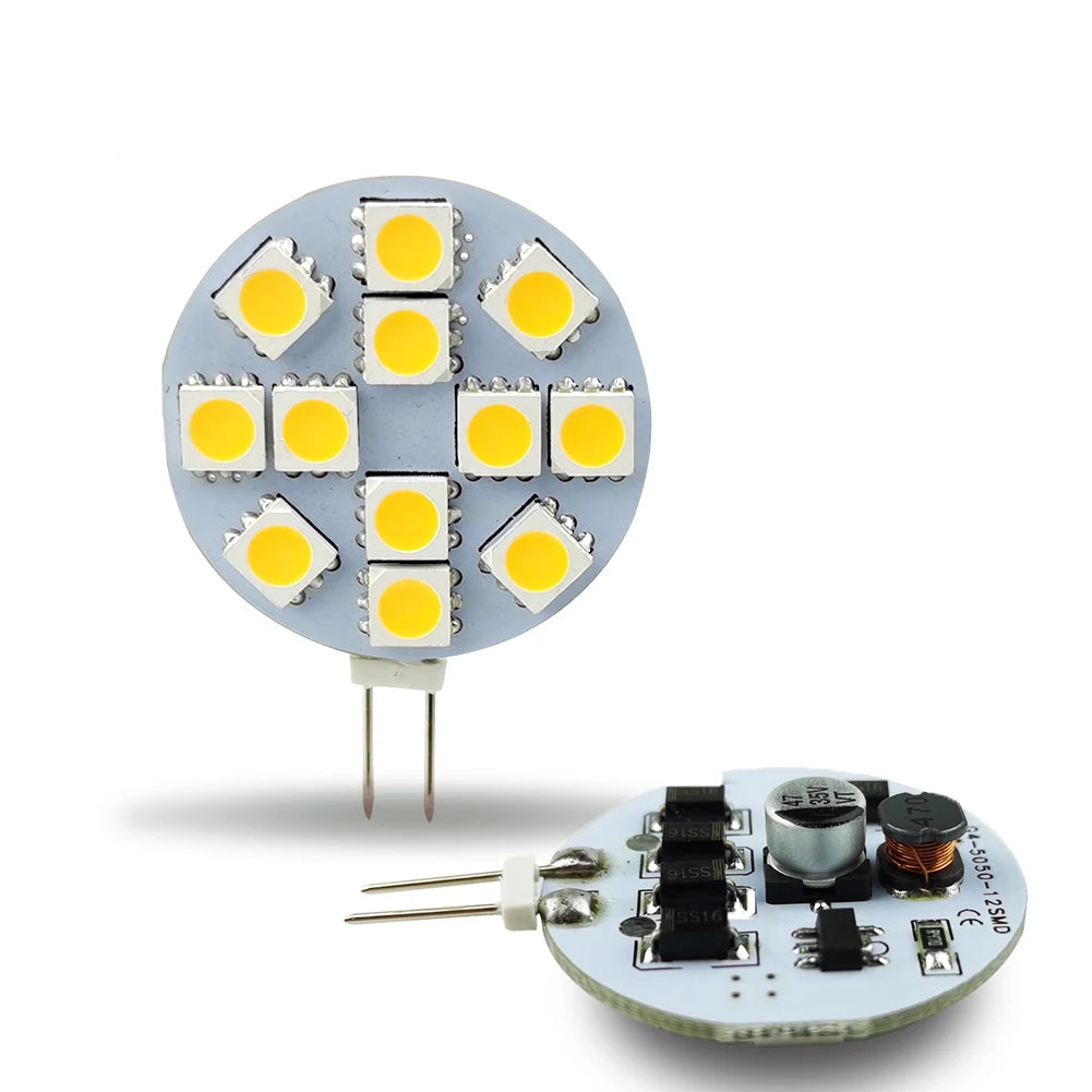 Factory Direct AC12V G4 Led Bulb 2W Round 5050 12leds No Flicker Constant Current Drive Lights Replace 20W Halogen Lamp
