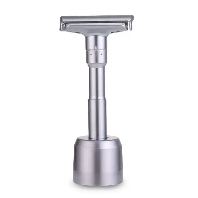 Travel Manual Shaving Razor Adjustable One Blade Double Edge Classic Safety Razor with Stand