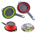 Food Grade Silicone Spoon Strainer Round Drain Flat Shape Colander & Strainer