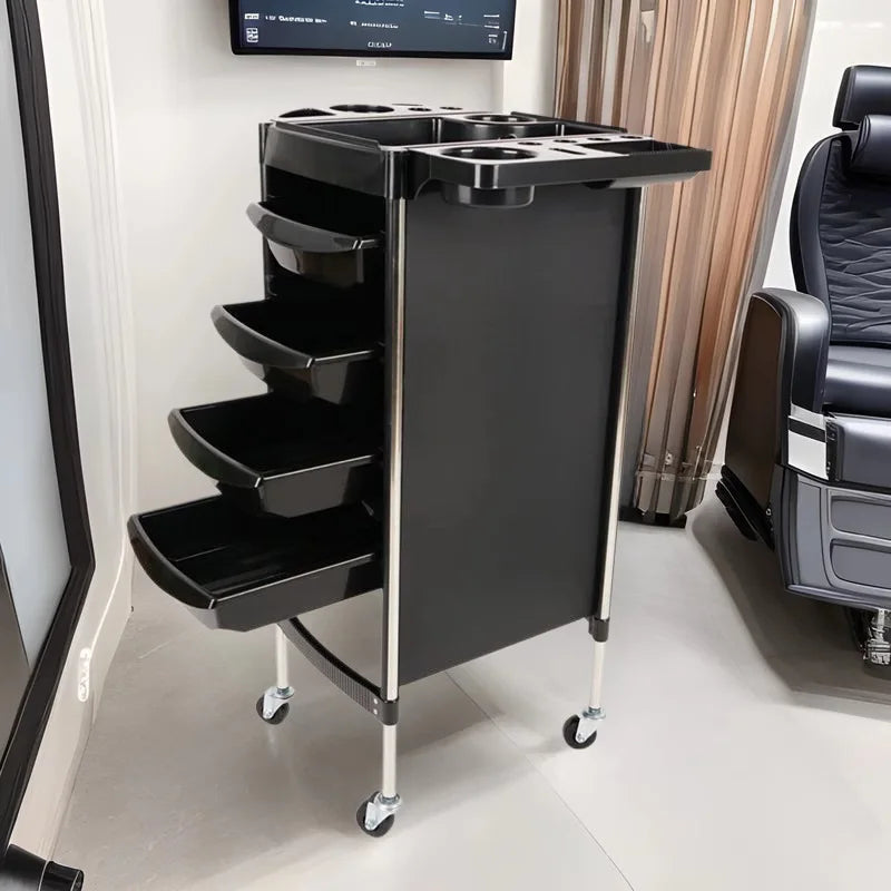 Cross-border Modern Design Stainless Steel Salon Tool Trolley for Hair Salon Perming Dyeing Large Capacity Storage Made Trolley