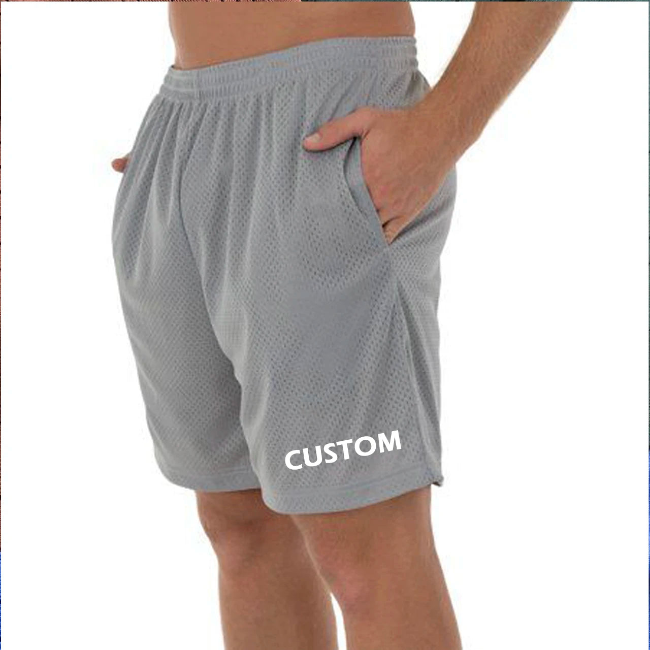 Premium Basketball Shorts Mesh Unisex Sport Exercise Elastic Waist With Drawstrings Sublimation Blank Gym Shorts for Men